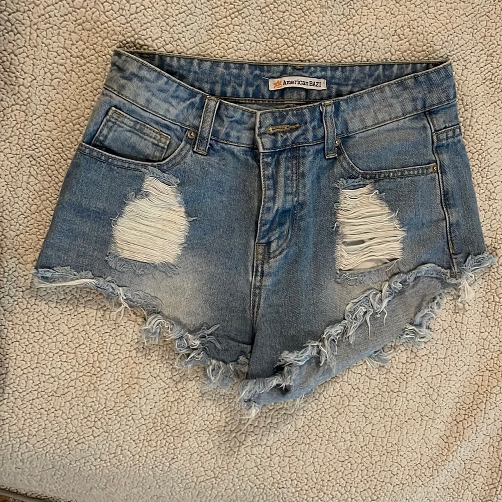 Cut off denim shorts